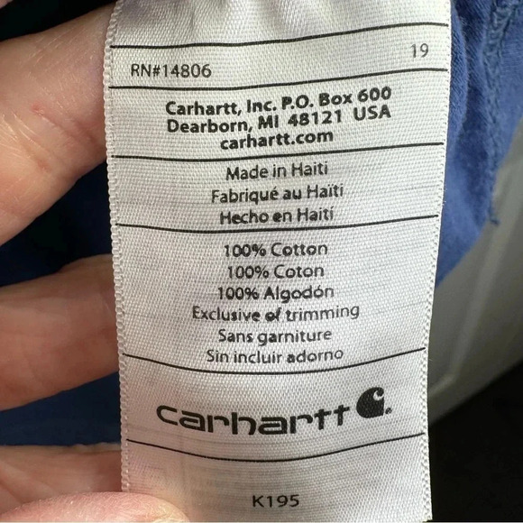 Carhartt Large Royal Graphic T-shirt Mens Workwear Logo Mens Size Large - Picture 7 of 7